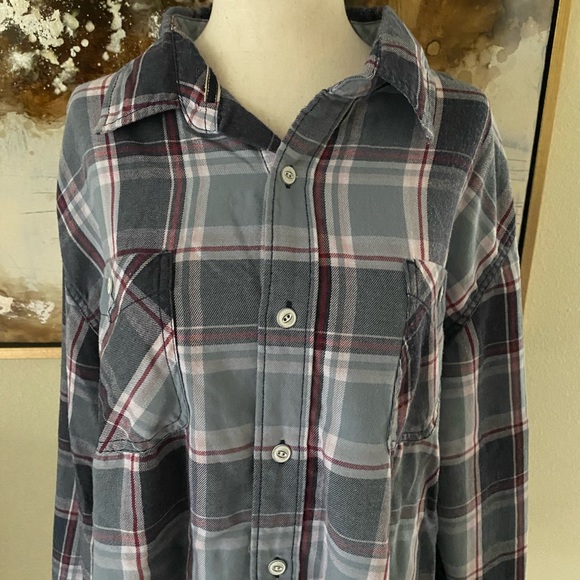 Weatherproof Vintage mens plaid flannel button down shirt size Large EC - Picture 9 of 10